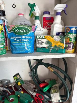 4 shelves of outdoor items