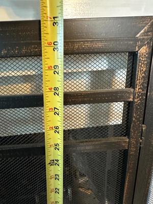 Black Metal Fireplace Screen & Tool Set