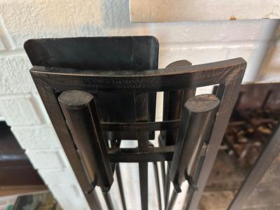 Black Metal Fireplace Screen & Tool Set