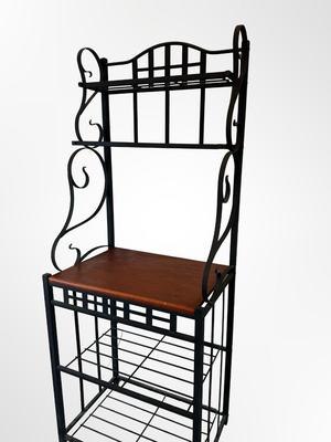 Metal Baker’s Rack with Wood Shelf