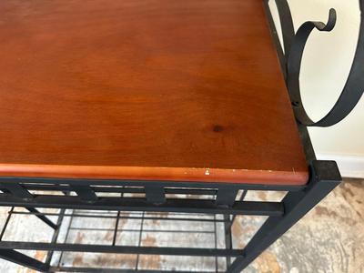 Metal Baker’s Rack with Wood Shelf