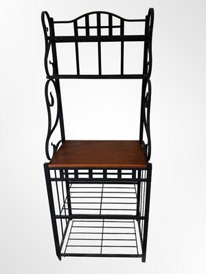 Metal Baker’s Rack with Wood Shelf