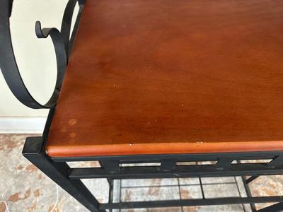 Metal Baker’s Rack with Wood Shelf