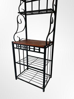 Metal Baker’s Rack with Wood Shelf