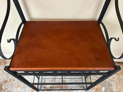 Metal Baker’s Rack with Wood Shelf
