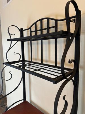 Metal Baker’s Rack with Wood Shelf