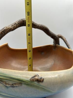Roseville Pottery Blue Pinecone Basket