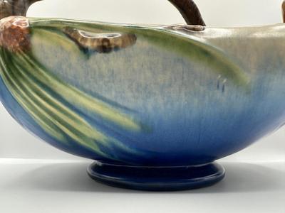 Roseville Pottery Blue Pinecone Basket