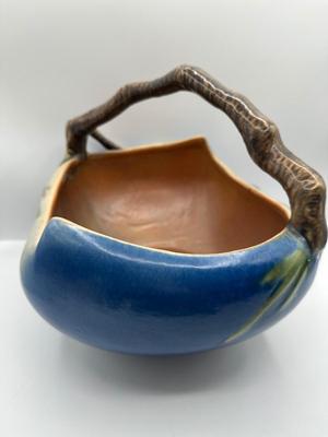 Roseville Pottery Blue Pinecone Basket