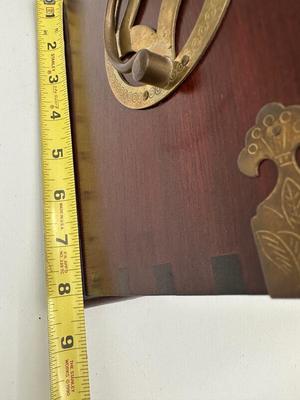 Large Chinese Brass & Wood Jewelry Box (See Details)