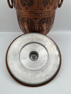 Vintage Nader Factory (Tehran, Iran) Copper Ice Bucket with Lid & Liner