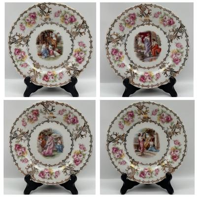 Set of 4 Vintage Higgins & Seiter Austria Plates
