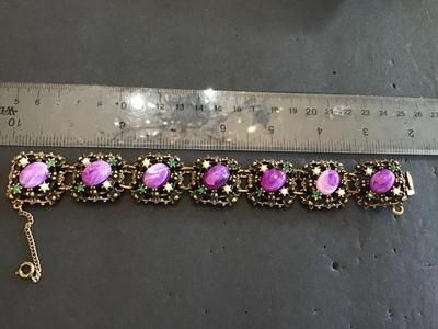 Renaissance Bracelet Ornate Baroque. Unsigned Beautiful. All stones present