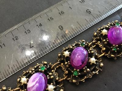 Renaissance Bracelet Ornate Baroque. Unsigned Beautiful. All stones present