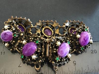 Renaissance Bracelet Ornate Baroque. Unsigned Beautiful. All stones present
