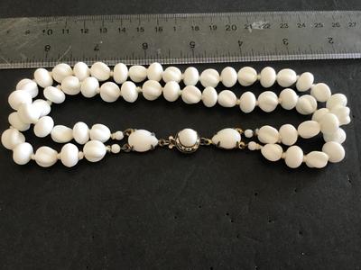 Antique Milk Glass Necklace