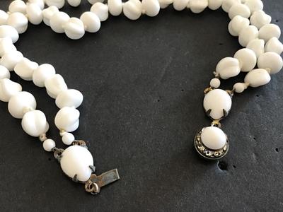 Antique Milk Glass Necklace