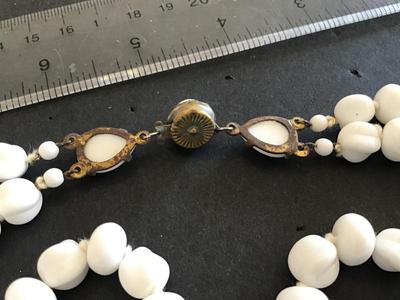 Antique Milk Glass Necklace
