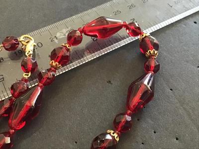 Ruby red Glass Necklace. Pretty