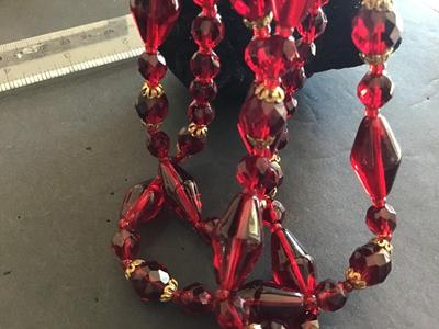 Ruby red Glass Necklace. Pretty