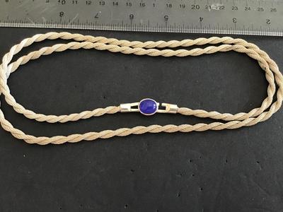 No Marks Non magnetic Blue Stone Cable Necklace