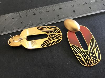 Brushed Gold Tone Earrings