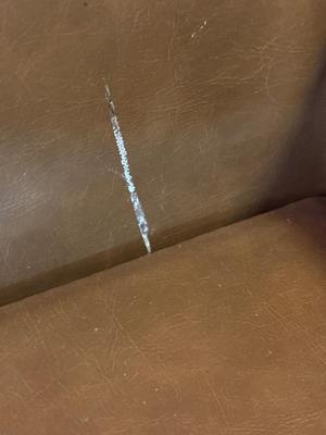 Sale Photo Thumbnail #604: Beautiful! . 19”w x 16”d x 24”h (seat). See picture of tear in seat edge