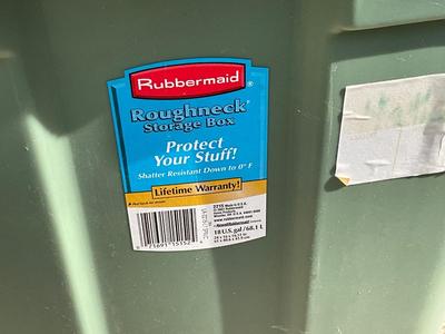 Rubbermaid Heavy duty totes 1 - 12gal, 1-14gal, 1-18gal, 2-25gal totes