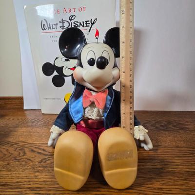 LOT 54D: The Art of Disney Book, Donald Duck Mug, Miniature Mickey Mouse Figure, Disney World Trinket Tray, Mickey Conductor Music Box,...
