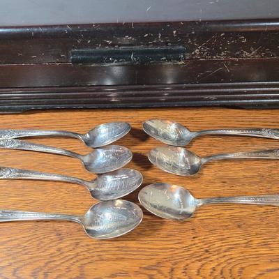 LOT 55D: Assorted Stainless Flat Ware and Various Silver Plated Presidential Spoons