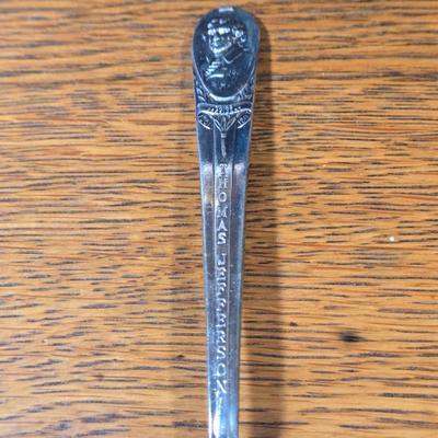 LOT 55D: Assorted Stainless Flat Ware and Various Silver Plated Presidential Spoons