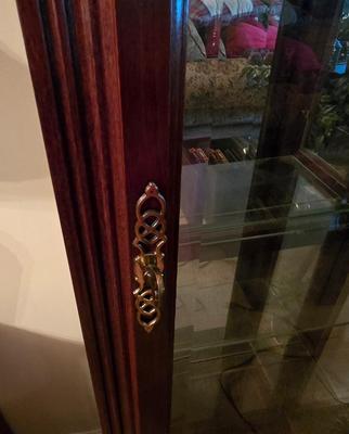 LOT 59D: Lighted Curio Cabinet with Glass Shelves