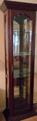 LOT 59D: Lighted Curio Cabinet with Glass Shelves