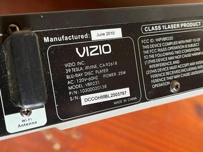 LOT 84C: Vizio Blu-Ray Player- VBR231