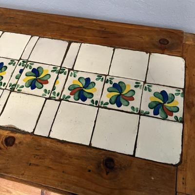 Tile Topped Wood Table