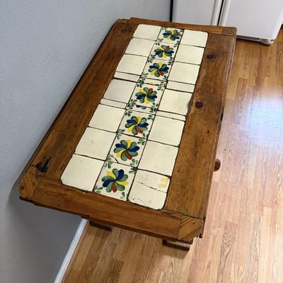 Tile Topped Wood Table