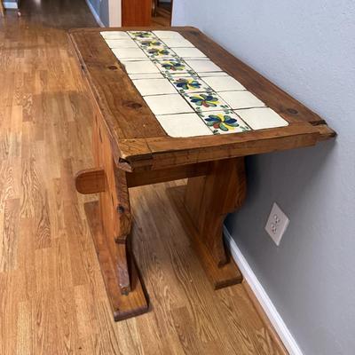 Tile Topped Wood Table