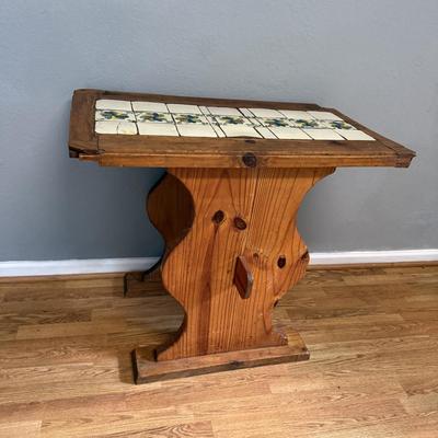 Tile Topped Wood Table