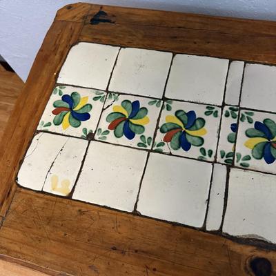 Tile Topped Wood Table