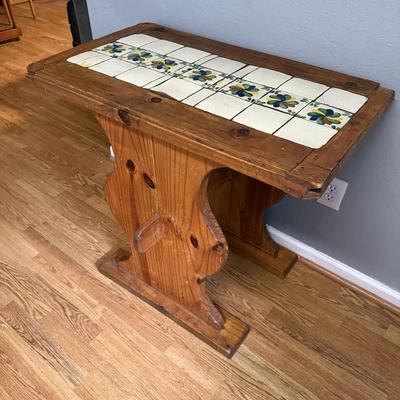 Tile Topped Wood Table