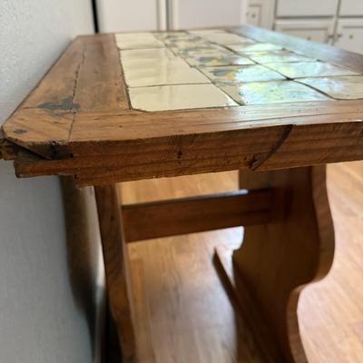 Tile Topped Wood Table