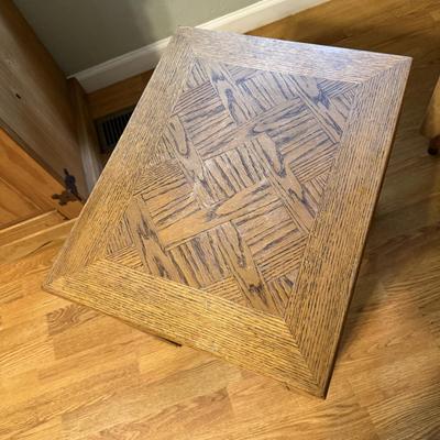 Retro Faux Leather Armchair with End Table