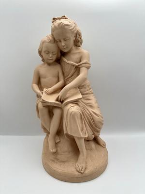 1998 Bramante Sculpture – Children Reading, Signed in Mold