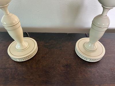 Pair of Painted Metal Bouillotte Lamps