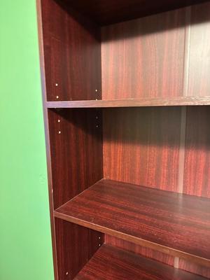 Pair of Tall Laminate Bookcases – Adjustable Shelves