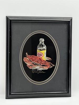 Two Framed & Signed Seafood Prints by Mahra