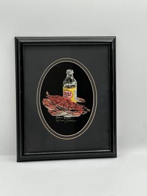 Two Framed & Signed Seafood Prints by Mahra