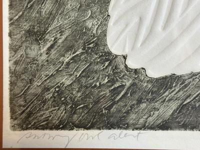 1977 Signed Embossed Print “Snowy Owl Alert” — Hand-Titled & Dated