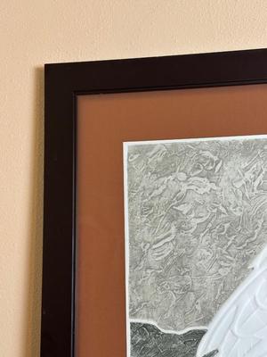 1977 Signed Embossed Print “Snowy Owl Alert” — Hand-Titled & Dated