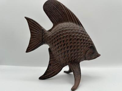 Pair of Decorative Cast Iron Figures — Fish & Snail